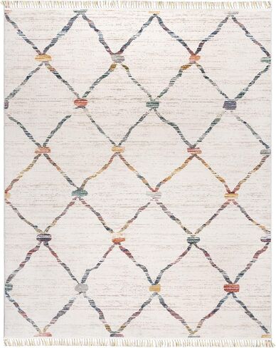 Gertmenian Premium High Low Machine Woven Rug | Easy-Cleaning & Non-Shedding | Living Room, Dining Room, Bedroom, Office | 2x8 Ft Runner, Abstract Geometric, Blue, 24022 in Saudi Arabia