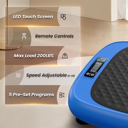 Vibration Plate Exercise Machine, 99 Speed Levels Mini Whole Body Workout Waver Vibration Plate for Lymphatic Drainage with 5 Setting Modes for Shaping, Weight Loss, Toning - Black in Saudi Arabia