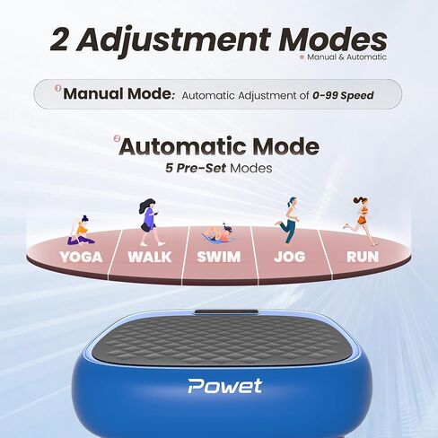 Vibration Plate Exercise Machine, 99 Speed Levels Mini Whole Body Workout Waver Vibration Plate for Lymphatic Drainage with 5 Setting Modes for Shaping, Weight Loss, Toning - Black in Saudi Arabia