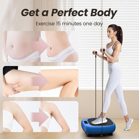 Vibration Plate Exercise Machine, 99 Speed Levels Mini Whole Body Workout Waver Vibration Plate for Lymphatic Drainage with 5 Setting Modes for Shaping, Weight Loss, Toning - Black in Saudi Arabia