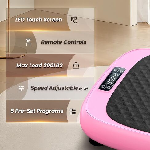 Vibration Plate Exercise Machine, 99 Speed Levels Mini Whole Body Workout Waver Vibration Plate for Lymphatic Drainage with 5 Setting Modes for Shaping, Weight Loss, Toning - Black in Saudi Arabia