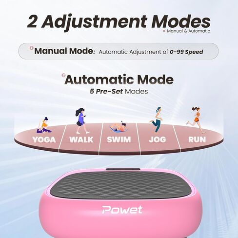 Vibration Plate Exercise Machine, 99 Speed Levels Mini Whole Body Workout Waver Vibration Plate for Lymphatic Drainage with 5 Setting Modes for Shaping, Weight Loss, Toning - Black in Saudi Arabia