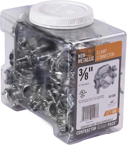 Halex - 3/8 Inch Non-Metallic Twin Screw Clamp Connectors - 05103B4P - 4 Pack CCP - 100 Per Pack, 400 Total in Saudi Arabia