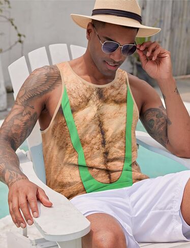 Mens 3D Fake Abs Tank Top Breathable Quick Dry Sleeveless Beach Shirt in Saudi Arabia