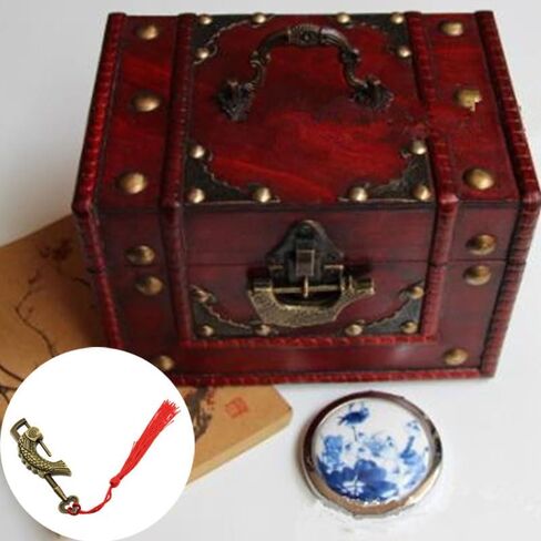 Wantane-الأسماك نمط قفل الأسماك على شكل قفل الرجعية مع مفتاح الرجعية العتيقة صندوق خشبي قفل القفل الصيني القديم-1 قطعة in Kuwait