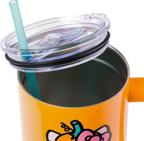 Silver Buffalo Sanrio Hello Kitty Halloween Jack-O-Lantern Stainless Steel Tumbler with Handle and Straw, Fits in Standard Cup Holder, 40 Ounces in Saudi Arabia