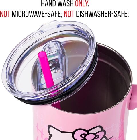 Silver Buffalo Sanrio Hello Kitty Halloween Jack-O-Lantern Stainless Steel Tumbler with Handle and Straw, Fits in Standard Cup Holder, 40 Ounces in Saudi Arabia