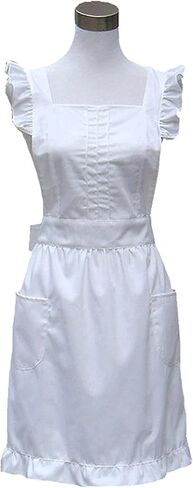 Hyzrz Cute Lovely Cotton Retro Kitchen Cooking Aprons for Women Girls Vintage Baking Apron with Pockets for Mother Gift in Kuwait