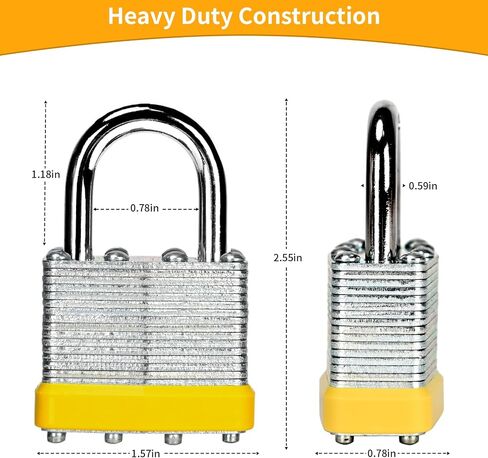 Laminated keyed Padlock (1-9/16", 40mm), keyed Alike Locks,Orange Hoop, Normal Shackle, Pack of 60，Lock for Gym Locker, Luggage, Suitcase, Baggage, Toolbox, Case in Saudi Arabia
