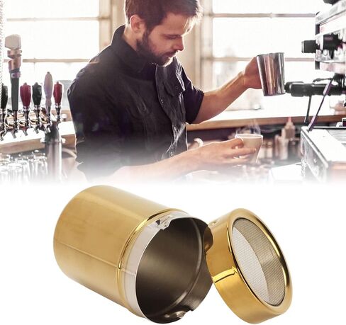 شيكر مسحوق بوشيمي، هزازات ملح وفلفل من الفولاذ المقاوم للصدأ ريسنس ذهبي شبكي ناعم، موزع سكر، شيكر سكر، قرفة، مسحوق سكر، هزازات ملح للمطبخ، توابل شاك in Kuwait