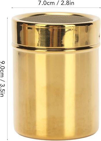 شيكر مسحوق بوشيمي، هزازات ملح وفلفل من الفولاذ المقاوم للصدأ ريسنس ذهبي شبكي ناعم، موزع سكر، شيكر سكر، قرفة، مسحوق سكر، هزازات ملح للمطبخ، توابل شاك in Kuwait