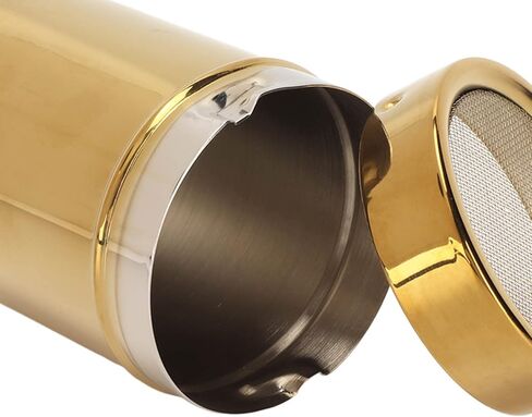 شيكر مسحوق بوشيمي، هزازات ملح وفلفل من الفولاذ المقاوم للصدأ ريسنس ذهبي شبكي ناعم، موزع سكر، شيكر سكر، قرفة، مسحوق سكر، هزازات ملح للمطبخ، توابل شاك in Kuwait