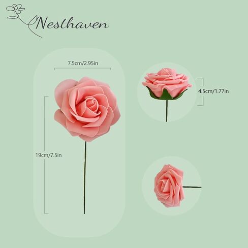 Artificial Flower Ivory White Roses 25pcs Real Looking Fake Roses with Stems for Decoration DIY Wedding Bouquets Centerpieces Bridal Shower Party Valentine's Day Christmas Xmas in Saudi Arabia