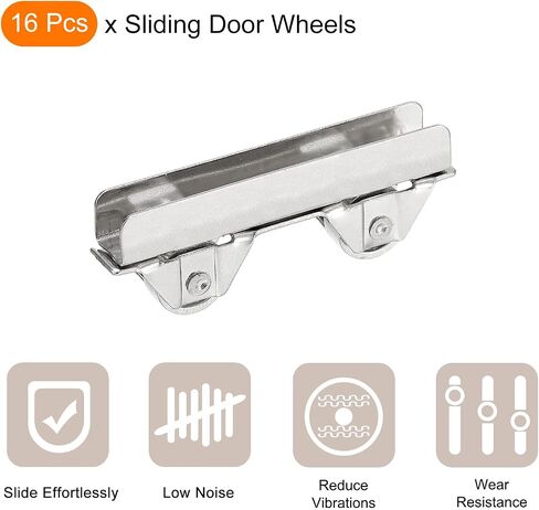 uxcell Sliding Patio Door Roller Assembly, 6mm Slotted Width Sliding Door Wheel Ball Bearings 48mm Length, Pack of 10 in Saudi Arabia