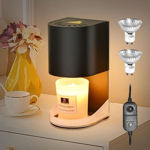 Candle Warmer Lamp with Timer, Electric Black Candle Warmer Lamp for Bedroom Decor, Dimmable Candle Light Warmer,House Warming Gifts New Home, Christmas Gifts for Women,Wax Melt Warmer for Jar Candles in Saudi Arabia