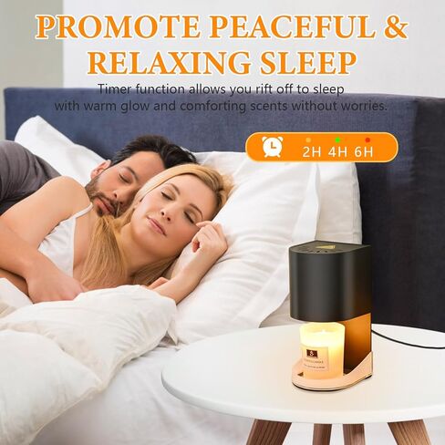 Candle Warmer Lamp with Timer, Electric Black Candle Warmer Lamp for Bedroom Decor, Dimmable Candle Light Warmer,House Warming Gifts New Home, Christmas Gifts for Women,Wax Melt Warmer for Jar Candles in Saudi Arabia