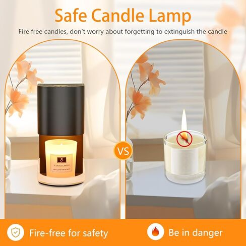 Candle Warmer Lamp with Timer, Electric Black Candle Warmer Lamp for Bedroom Decor, Dimmable Candle Light Warmer,House Warming Gifts New Home, Christmas Gifts for Women,Wax Melt Warmer for Jar Candles in Saudi Arabia