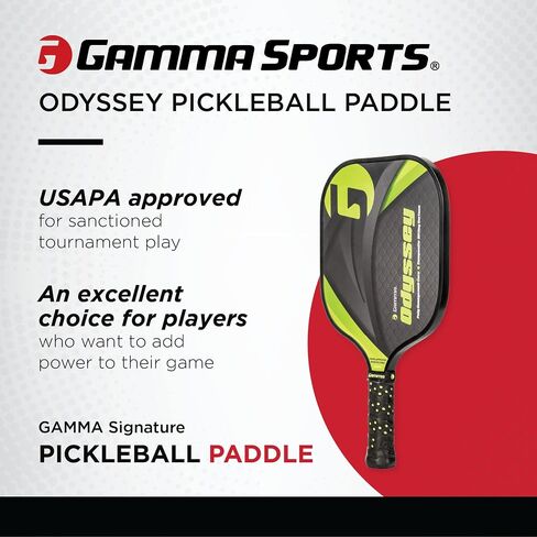 GAMMA Pickleball Paddles, Venture Series, USAPA Approved, Graphite Composite Surface, Honeycomb Grip, Conqueror, Discovery, Odyssey, Unbeatable Control, High Performance in Kuwait