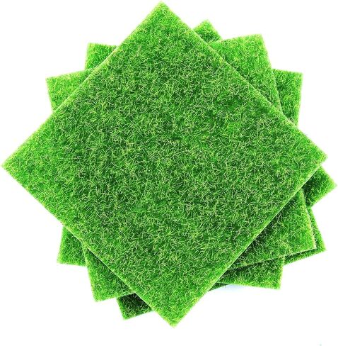 مجموعة كايواي 28 قطعة من عشب الحديقة الاصطناعي وصخور الطحالب الاصطناعية، 5.9 × 5.9 بوصة، 12 قطعة من العشب الاصطناعي الخيالي و15 قطعة من كرات الطحالب الخضراء، مقص زهور للديكور، حدائق الجنية in Kuwait