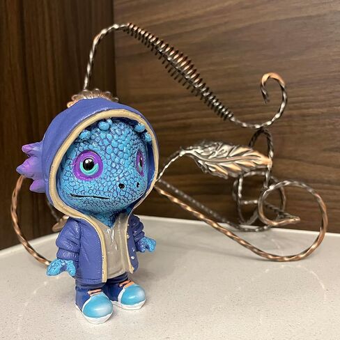 Cartoon Cool Dragon Figurines, Cute Baby Dragon Ornament Mini Dinosaur Sculpture Decorations for Home Office Desk Garden Decor in Saudi Arabia