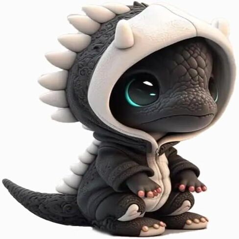Cartoon Cool Dragon Figurines, Cute Baby Dragon Ornament Mini Dinosaur Sculpture Decorations for Home Office Desk Garden Decor in Saudi Arabia