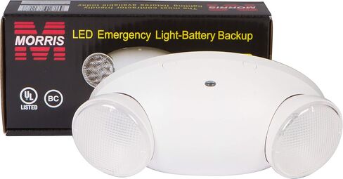 Morris Products Micro LED Emergency Light – White, High Output, Remote Capable - 76 Lumens - Energy Saving Emergency Lighting Unit – Compact Design – Thermoplastic Housing - Rechargeable, (73114) in Saudi Arabia
