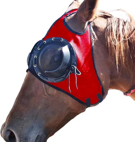 Horse Racing Goggles, Equestrian Goggles, Protective Net HorseGoggles, Horse Eye Cover with Detachable Half Cover for Sand Protection（Horse Eyeshield、Blinker、Blinder） in Saudi Arabia