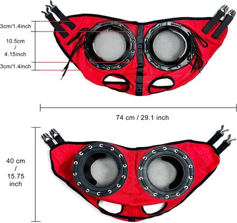 Horse Racing Goggles, Equestrian Goggles, Protective Net HorseGoggles, Horse Eye Cover with Detachable Half Cover for Sand Protection（Horse Eyeshield、Blinker、Blinder） in Saudi Arabia