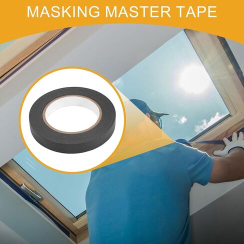 1 Pc 0.8 Inches x 54.7 Yards Universal Painters Tape - DIY Car Auto Paint for Masking Tape No Residue - Crepe Paper Black in Saudi Arabia