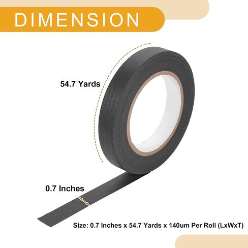 1 Pc 0.8 Inches x 54.7 Yards Universal Painters Tape - DIY Car Auto Paint for Masking Tape No Residue - Crepe Paper Black in Saudi Arabia