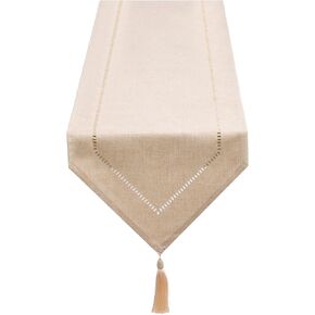 Table Runner Linen Grey 12 x 86 Inch, Tablerunner Linen Look Solid Color, Modern Easy Care Table Runner for Dining Table, Coffee Table, Restaurant,Decoration