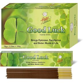 Flute Goodluck Incense Sticks - Square Pack of 180 Gram Box Sticks - Attract Good Vibes, Good Fortune, Positive Energy