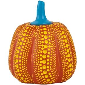 Yayoi Kusama Style Polka Dot Pumpkin Decoration, 7.3 x 7.9 inches, 4 Color Options (Yellow)