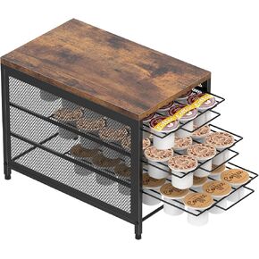 NANANARDOSO Coffee Pod Holder For Counter, 5 Tier Coffee Pod Drawer for K Cup Storage Drawer Holder, 90 Capacity Pods Storage Organizer Cups Capsule with Sliding Baskets for Coffee Station