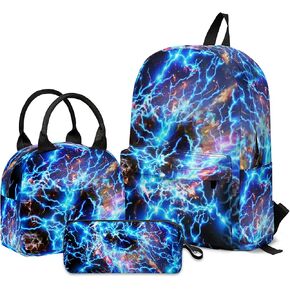 3Pcs Baseball Backpacks for Boys Girls, Kids Backpack with Lunch Bag Pencil Case, 17 Inch Backpack Set Large Capacity Bookbag School Bag for Teen Elementary Middle High School