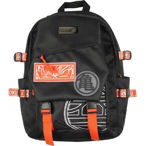 Dragon Ball Z Anime King Kai and Hermit Turtle Kanji Travel Backpack With Padded Tech Pocket For Women For Men
