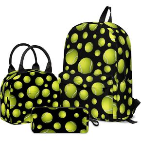 3Pcs Baseball Backpacks for Boys Girls, Kids Backpack with Lunch Bag Pencil Case, 17 Inch Backpack Set Large Capacity Bookbag School Bag for Teen Elementary Middle High School