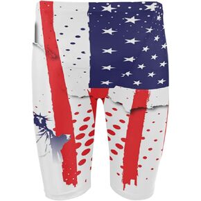 Mens Swim Jammers USA Map American Flag Quick Dry Athletic Swimsuit