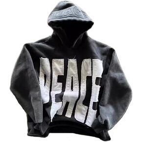 Amiblvowa Y2K Graphic Hoodies for Women Men Star Letter Pullover Vintage Hooded Sweatshirt Oversized Harajuku Hoody Jacket