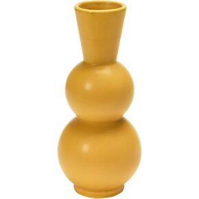 Bloomingville Stoneware Vase, Mustard, 4" L x 4" W x 9" H