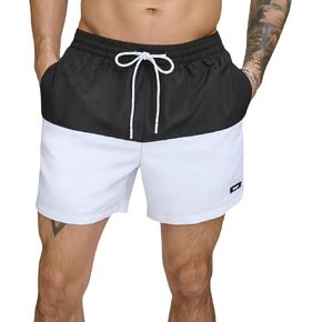 DKNY Men's Lightweight Quick Dry Volley UPF 40+ Protection Swim Trunk