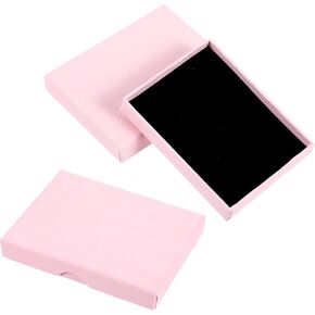 JJUNW 2Pcs Small Jewelry Gift Box Fancy Necklace Bracelet Earring Boxes Cardboard Gift Boxes Decorative Box, 3.95"x2.76"x0.63" with Lids Portable Square Storage Case Birthday Christmas Gifts(White)