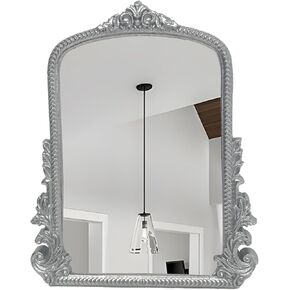 Vintage Small Arched Mirror, 20 * 16in Wall Mounted Vanity Mirror for Living Room, Bedroom, Bathroom, Entryway, Porch, Home and Dormitory, Versatile, Easy to Install, Space-Saving Silver