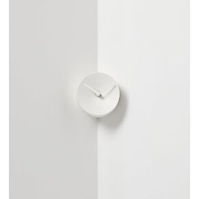Wall Clock in to The Corner-Attached White Color 3.4 inch high Silent Non Ticking Battery Operated Room Living Room Desk Office Clock Decoration (White)