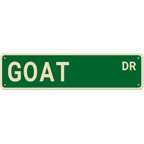 Goat Dr Street Signs, Farmhouse Goat Decor Goat Sign Gift for Goat Lover, Wall Decor for Home/Driveway/Man Cave/Bar, Quality Metal Signs 16x4 Inch
