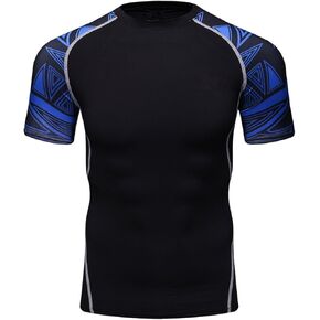 Men's Lightweight Short Sleeve Cool Dry Rashguards Compression Sports Workout T-Shirt