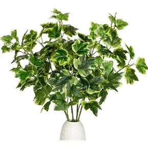26.4" Artificial Greenery Stems Faux Branches 5PCS Artificial Vines Leaves Branches Fake Ivy Leaves Branches Stems Faux Garland Plant Long Stem Leaf Bushes for Bedroom Party Home Decor (Scindapsus)