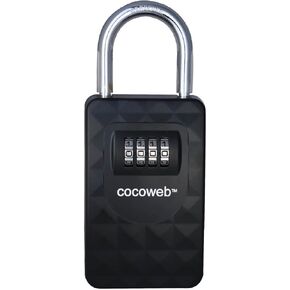 Cocoweb HKPV-S | Heavy Duty Combination Storage Lock Box - Hanging Shackle, Black
