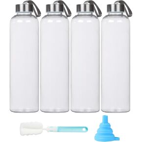 27 Oz Water Bottle Clear Plastic bottles Reusable Leak-Proof Seal Bottle with Stainless Steel Lids and Cleaning Brush for Fitness,Sports,Travel (12)
