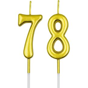 78th & 87th Birthday Candles, Blue Number 78 87 Candle for Cake, Happy Birthday Cake Topper Decoration for Birthday Anniversary Celebration Party Supplies